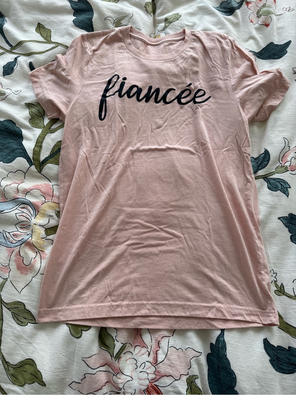 Fiancée Graphic Tee - Blush Pink Women’s Top